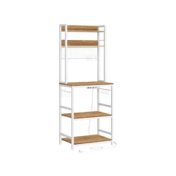 Rootz Living Köksö>Rootz 5-vånings tårtställ - Valnöt Brun-Vit - Spånskiva stål - Förvaringsorganisator - Robust konstruktion - Enkel montering - 40cm x 60cm x 170cm