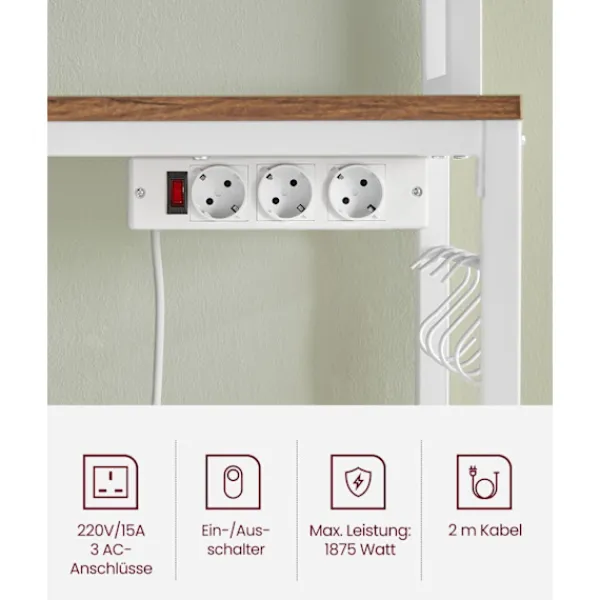 Rootz Living Köksö>Rootz 5-vånings tårtställ - Valnöt Brun-Vit - Spånskiva stål - Förvaringsorganisator - Robust konstruktion - Enkel montering - 40cm x 60cm x 170cm