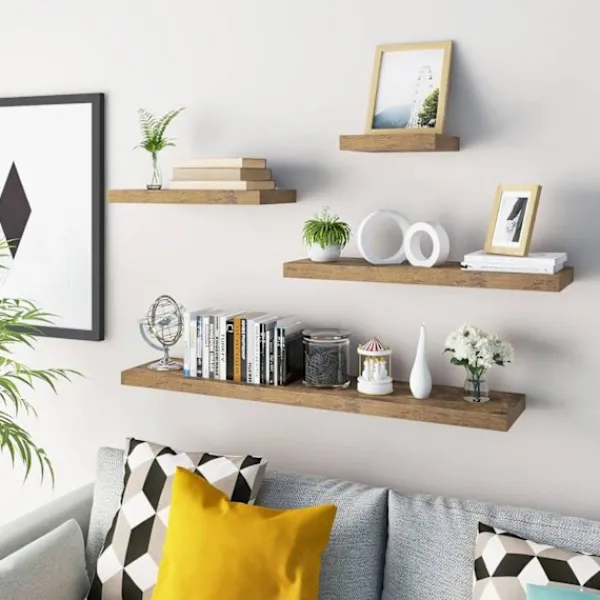 Rootz Living Hyllor>Rootz Wallboard Shelf - CD/DVD -organisator - Bokhylla - Fuktbeständig MDF - Brown - 50x22.9x3.8cm - Spacebesparing Design