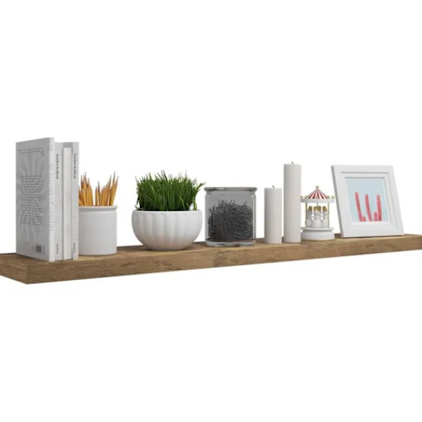 Rootz Living Hyllor>Rootz Wallboard Shelf - CD/DVD -organisator - Bokhylla - Fuktbeständig MDF - Brown - 50x22.9x3.8cm - Spacebesparing Design