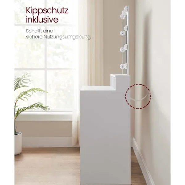 Rootz Living Sminkbord>Rootz White Chipboard Sminkbord - Sminkbord - Sminkbord - Rymlig förvaring - 40cm x 100cm x 145cm
