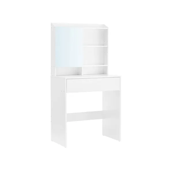 Rootz Living Sminkbord>Rootz White Chipboard Sminkbord - Sminkbord - Sminkbord - 70 x 40 x 136 cm - Tippskydd - Enkel montering - Förvaringsutrymme