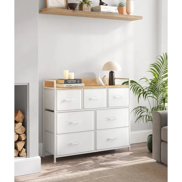 Rootz Living Byråer>Rootz White Oak byrå - Sovrumsorganisator - Förvaringslådor - Spånskiva - 28,5cm x 98cm x 85cm