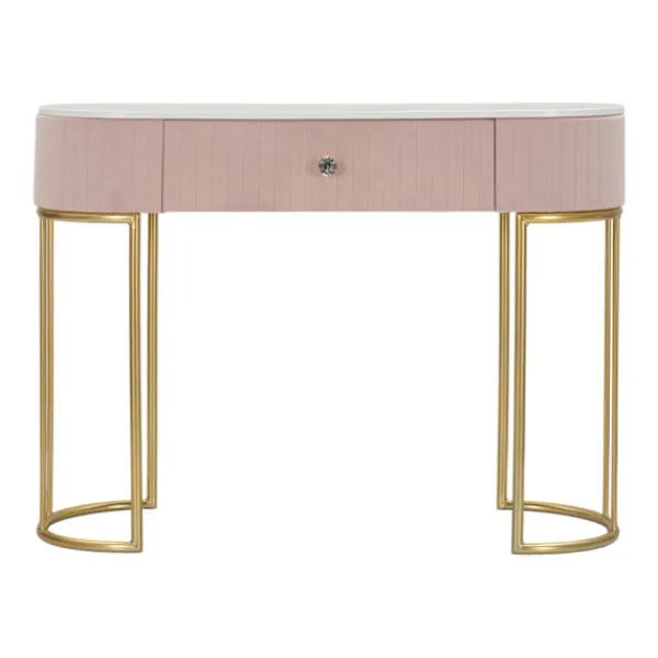 B2X Sminkbord>Rosa konsolbord, 100x40x75 cm, marmorskiva
