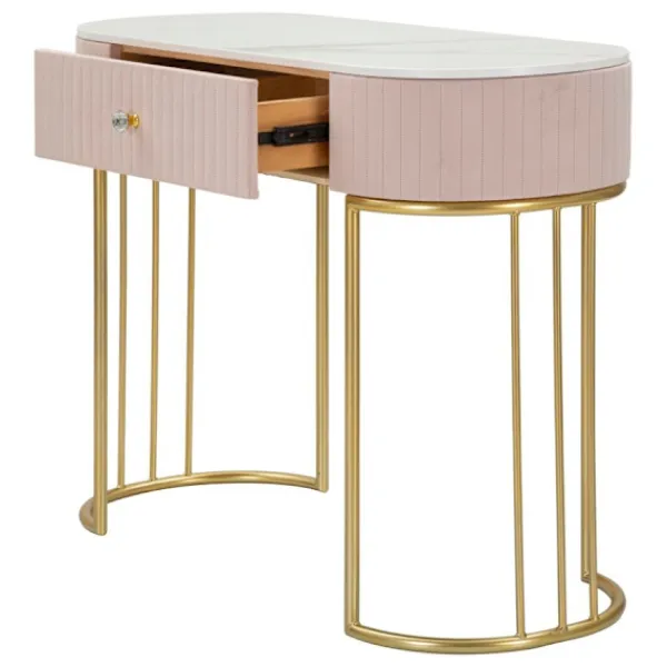 B2X Sminkbord>Rosa konsolbord, 100x40x75 cm, marmorskiva