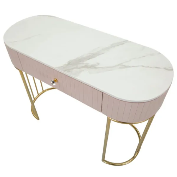 B2X Sminkbord>Rosa konsolbord, 100x40x75 cm, marmorskiva