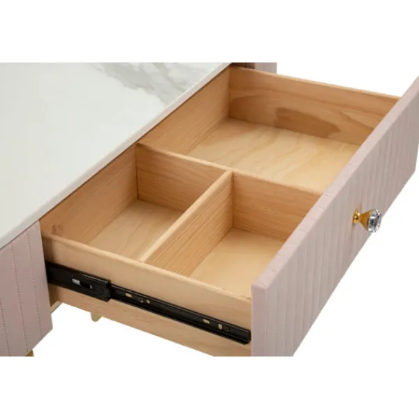 B2X Sminkbord>Rosa konsolbord, 100x40x75 cm, marmorskiva