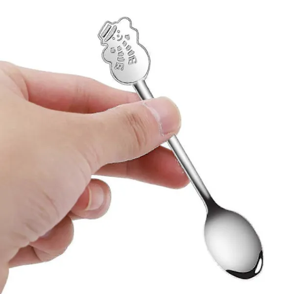 Matgrupper>Rostfria skedar set kaffe dessert teskedar jul metall skedar set 8 delar