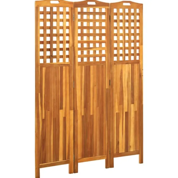 vidaXL Balkongmöbler>Rumsavdelare 3 paneler 121x2x170 cm massivt akaciaträ