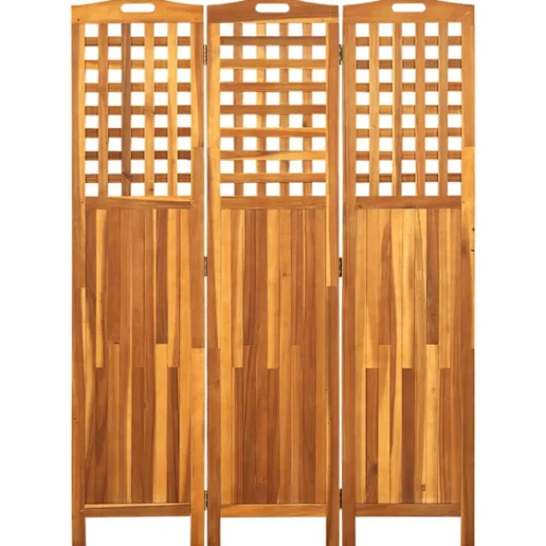 vidaXL Balkongmöbler>Rumsavdelare 3 paneler 121x2x170 cm massivt akaciaträ