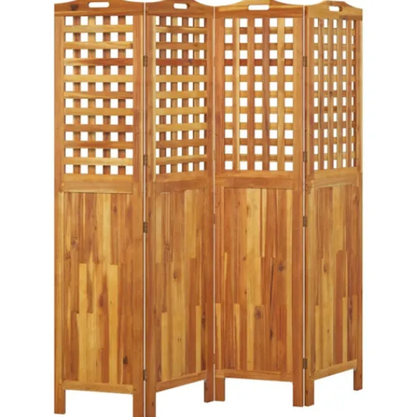 vidaXL Balkongmöbler>Rumsavdelare 4 paneler 162x2x180 cm massivt akaciaträ