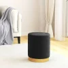vidaXL Sittpuffar>Rund förvaringspall svart sammet 31 x 37 cm