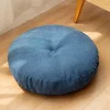 Sittpuffar>Rund golvkudde 42 cm, sittdyna klädd i 100% bomull, extra tjock fast sittdyna för vuxenstol/fåtölj/trädgårdsstol, blå, A