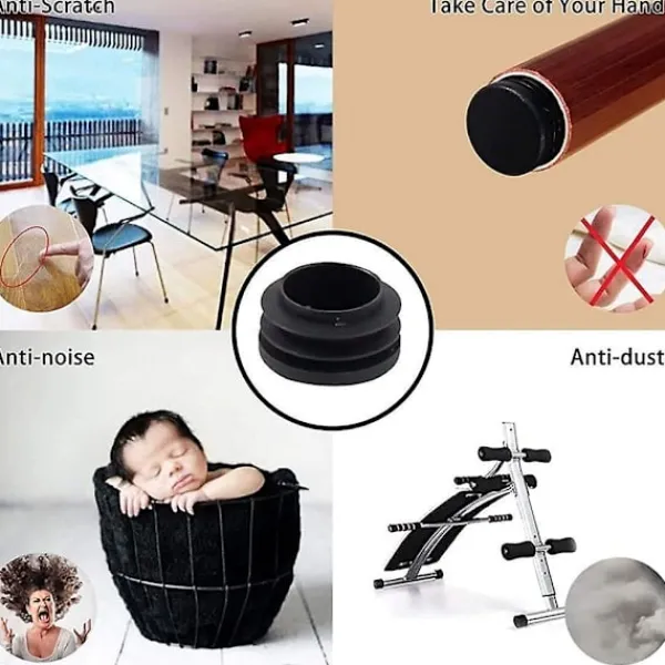 Stolar>Rund Plastplugg, 20 st Svarta Rörändpluggar Stolglidare Runda Ändpluggar Möbel Stol/ben Rörskydd Insats (25mm)