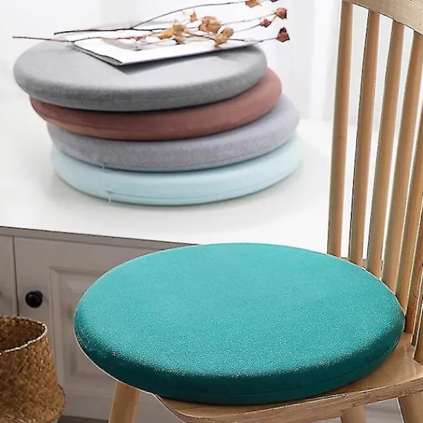 Sittpuffar>Rund Sittdyna i Memory Foam Bekväm Ventilerande Vadderad Pallöverdrag Tvättbar Matta För Hem Sovrum Mörkgrön 40cm