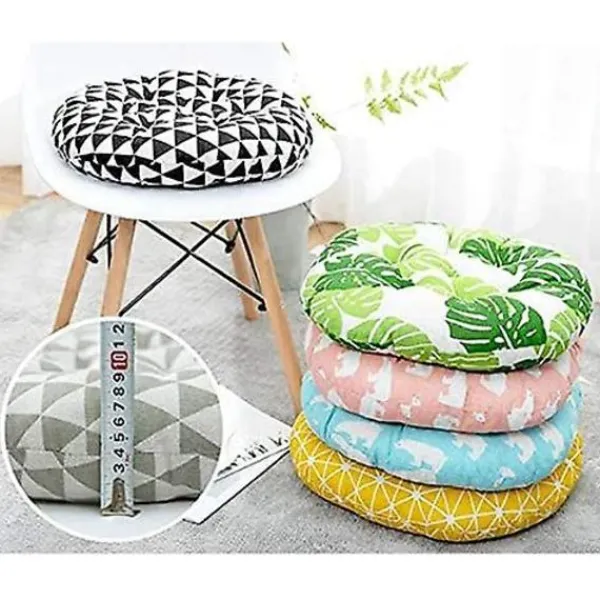 Sittpuffar>Rund Sittdyna Tatami Kudde, Stolsdyna Tjock Stolsdyna, 100% Bomullslinne