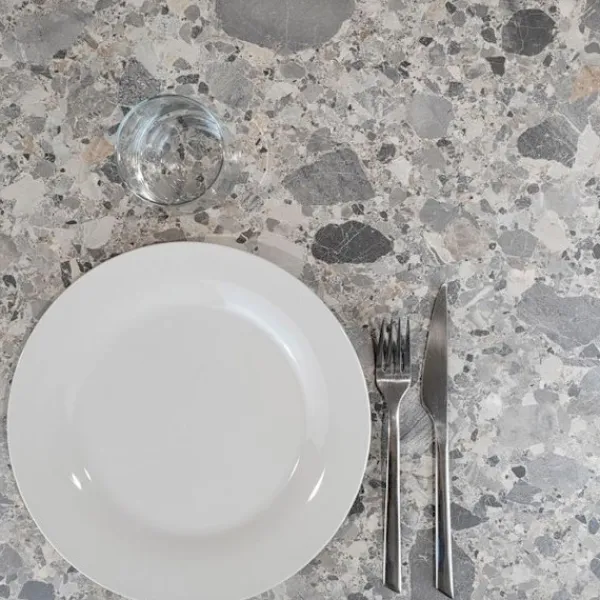 Matbord>Rundt bord Ø 80 cm - modell Bazila terrazzo cepp