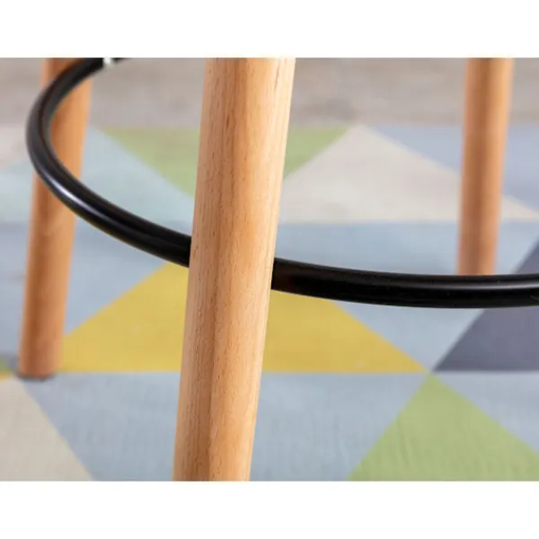 BellaFurn Småbord>Rundt stående bord - loft säng - bok trä, stabil och robust design | Färg: Vit | Klädfärg: Naturen