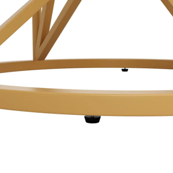 Matbord>Runt matbord 100 cm, marmor MDF-skiva & gyllene geometriska metallben, för 4-6 personer, matsal