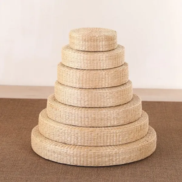 Sittpuffar>Rustik halmgolvdyna - Meditationskudde - Puff - Bovete - För