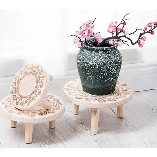 Pallar>Rustik Mini Träpall - Dekorativ Blomkrukshållare för Inomhus-/Utomhusbruk