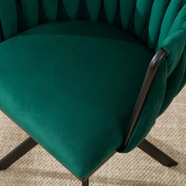 Fåtöljer>Sammet fåtölj set om 2 med 180° svängfunktion - kraftig ram, ergonomisk, sammetslen