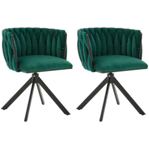Fåtöljer>Sammet fåtölj set om 2 med 180° svängfunktion - kraftig ram, ergonomisk, sammetslen