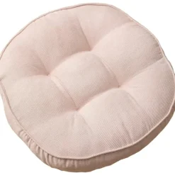 Sittpuffar>Sammet Rund Stol Kudde Stor Solid Puff Tuftad Tjock Meditation Kudde Tatami Golv Stol Kudde, 22x22 Tum, Rosa