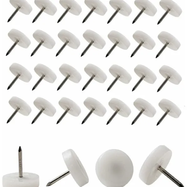 Stolar>Sats med 50 plastspikfötter för stolar, möbler, bord - Triomphe, diameter 20 mm - rund - färg vit