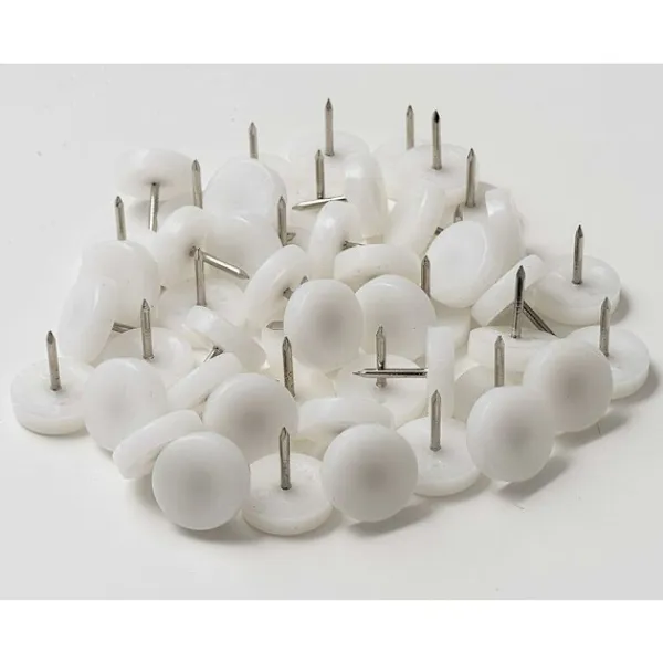 Stolar>Sats med 50 plastspikfötter för stolar, möbler, bord - Triomphe, diameter 20 mm - rund - färg vit