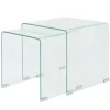 vidaXL Småbord>Satsbord 2 st bord härdat klarglas