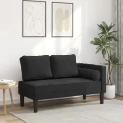 vidaXL Soffor>Schäslong med dynor svart sammet