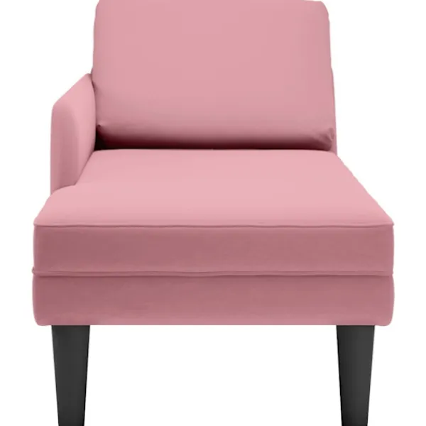 vidaXL Fåtöljer>Schäslong med kudde och höger armstöd rosa sammet