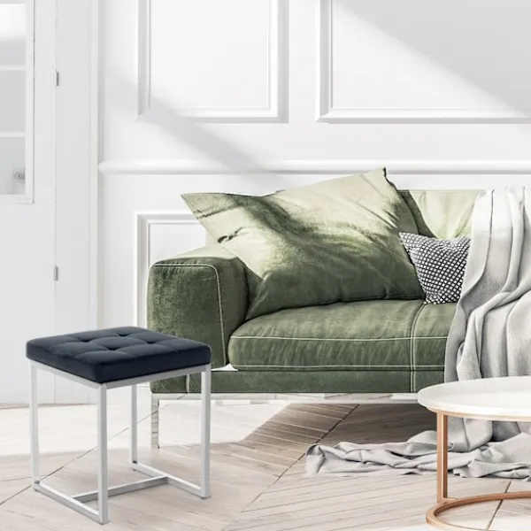 BellaFurn Pallar>Seat Cube, Zitpoef - Versatile & Comant - Rostless Steel Base | Färg: Svart