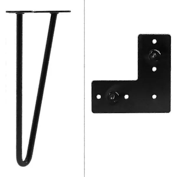 Småbord>Set med 1 bordsben, 2 stänger, 30 cm, i svart metall, max. 150 kg, med skyddsmatta, gör-det-själv soffbordsmöbler lämpliga för olika märken{KDO}
