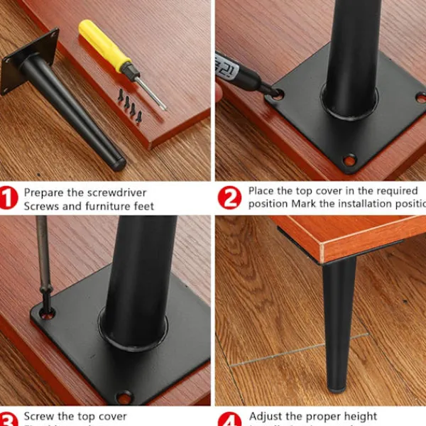 Stolar>Set med 4 Charge möbelben, 15 cm metallskåpsben, koniska bordsben, möbelben för skåp{DH}_yux