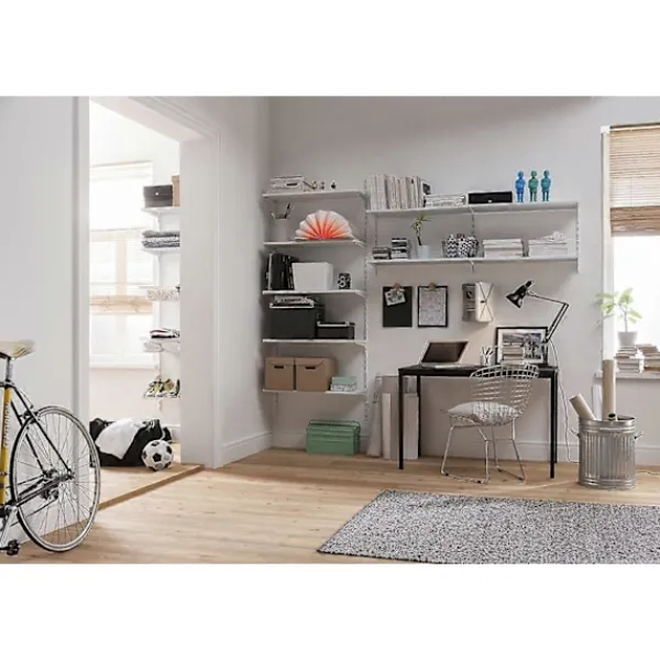Hyllor>Set med 2 hyllkonsoler för ställ 1 rad vit 23 cm