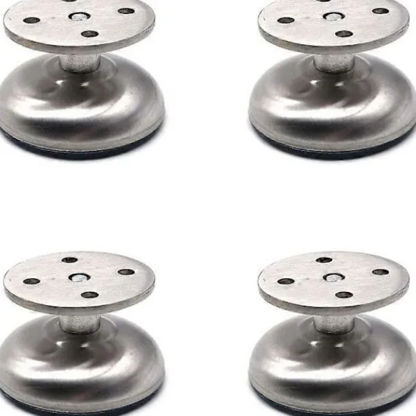 Sängar>Set med 4 justerbara möbelben, 3,8 cm långa, extra tjocka, rostfritt stål, för soffbord, TV-bänk, badrumsskåp