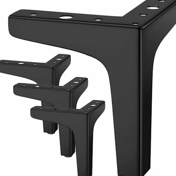 Stolar>Set med 4 möbelben belastar upp till 600 kg, 17 cm moderna triangelformade metallbordsben, hårnålsben för skåp, soffa, svart ( cm) cm 13