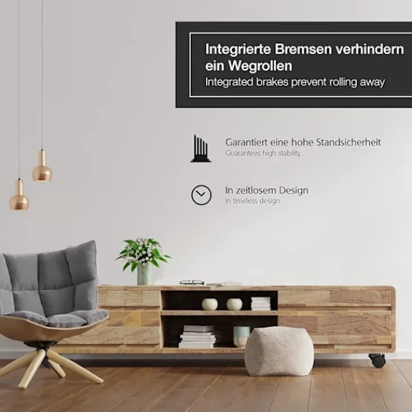Stolar>Set med 4 möbelhjul 40 mm - Transporthjul med broms upp till 25 kg per hjul - Snurrhjul för inomhusmöbler