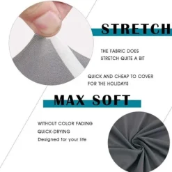 Stolar>Set med 6 Moderna Universal Stretch Stolsöverdrag Grå