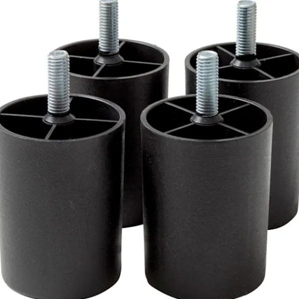 Soffor>Set med 4 Plastfötter för Soffor och Möbler - Höjd 80 mm - Svarta Platinumfötter - Svart Färg - Höjd 8 cm