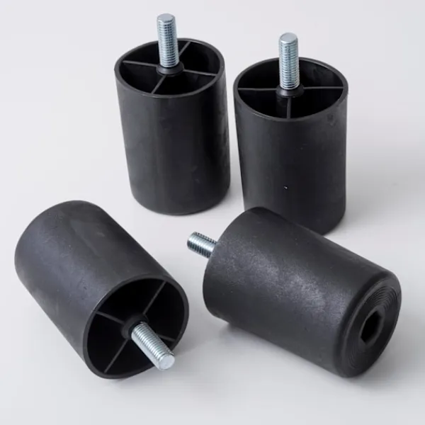 Soffor>Set med 4 Plastfötter för Soffor och Möbler - Höjd 80 mm - Svarta Platinumfötter - Svart Färg - Höjd 8 cm