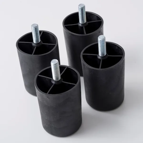 Soffor>Set med 4 Plastfötter för Soffor och Möbler - Höjd 80 mm - Svarta Platinumfötter - Svart Färg - Höjd 8 cm
