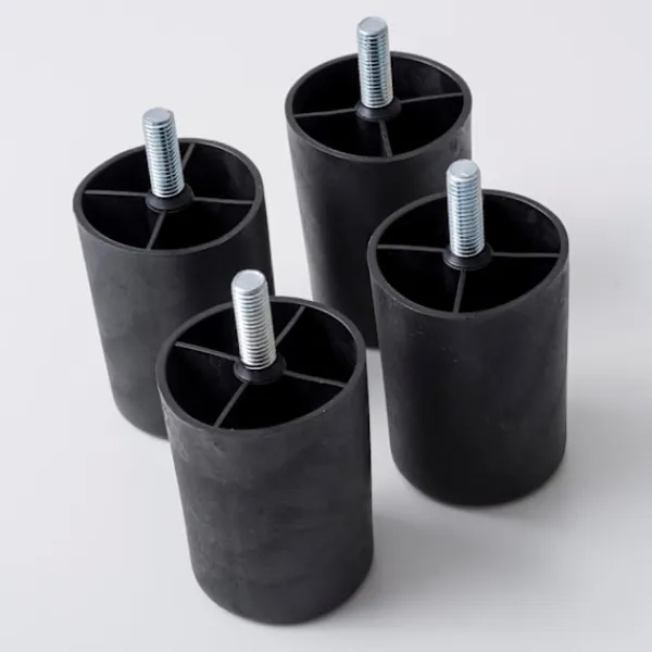 Stolar>Set med 4 Plastfötter för Soffor och Möbler - Höjd 80 mm - Svarta Platinumfötter - Svart Färg - Höjd 8 cm