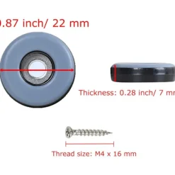 Stolar>Set med 20 st 22 mm möbeltassar i teflon för stolsben, golvskydd, mobila PTFE-möbeltassar med mattsskruvar, för kakel och hårda trägolv