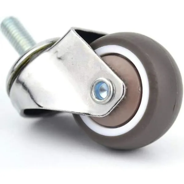 Stolar>Set med 4 st vridbara möbelhjul - M6 X 15mm - Med 25mm gänga - Mjukt gummi - Tpe-gänga - Mini möbelhjul (25mm)