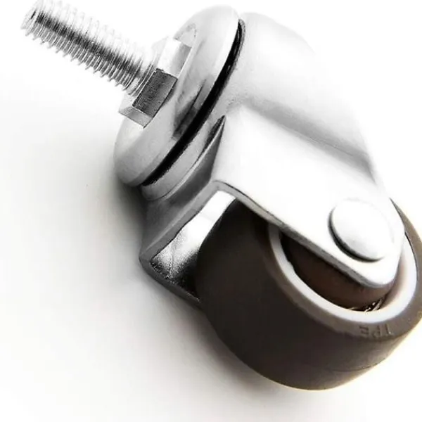 Stolar>Set med 4 st vridbara möbelhjul - M6 X 15mm - Med 25mm gänga - Mjukt gummi - Tpe-gänga - Mini möbelhjul (25mm)