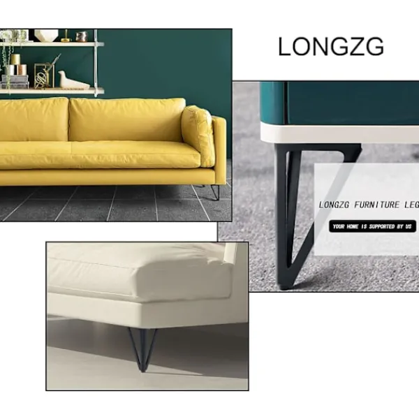 Soffbord>Set med 4 svarta metallbordsben - Utbytbara möbelben - för soffbord/TV/soffa/säng och andra möbelben - med skruvar.(15cm)