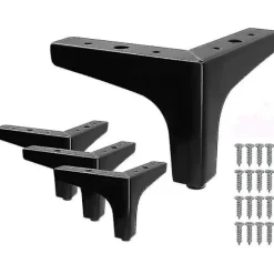Sängar>Set med 4 svarta metalltriangel sängben DIY möbler soffben - 10cm